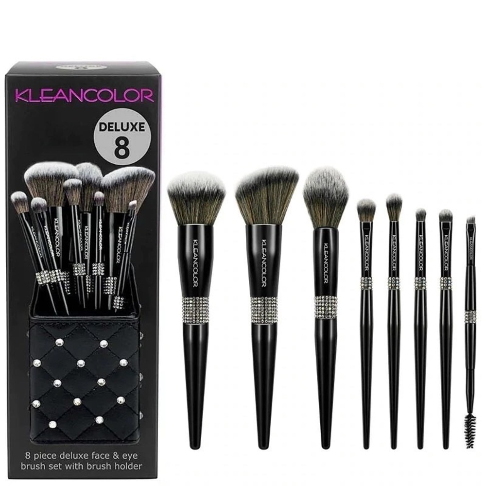 Brush set of 8 synthetic hair brush holder included